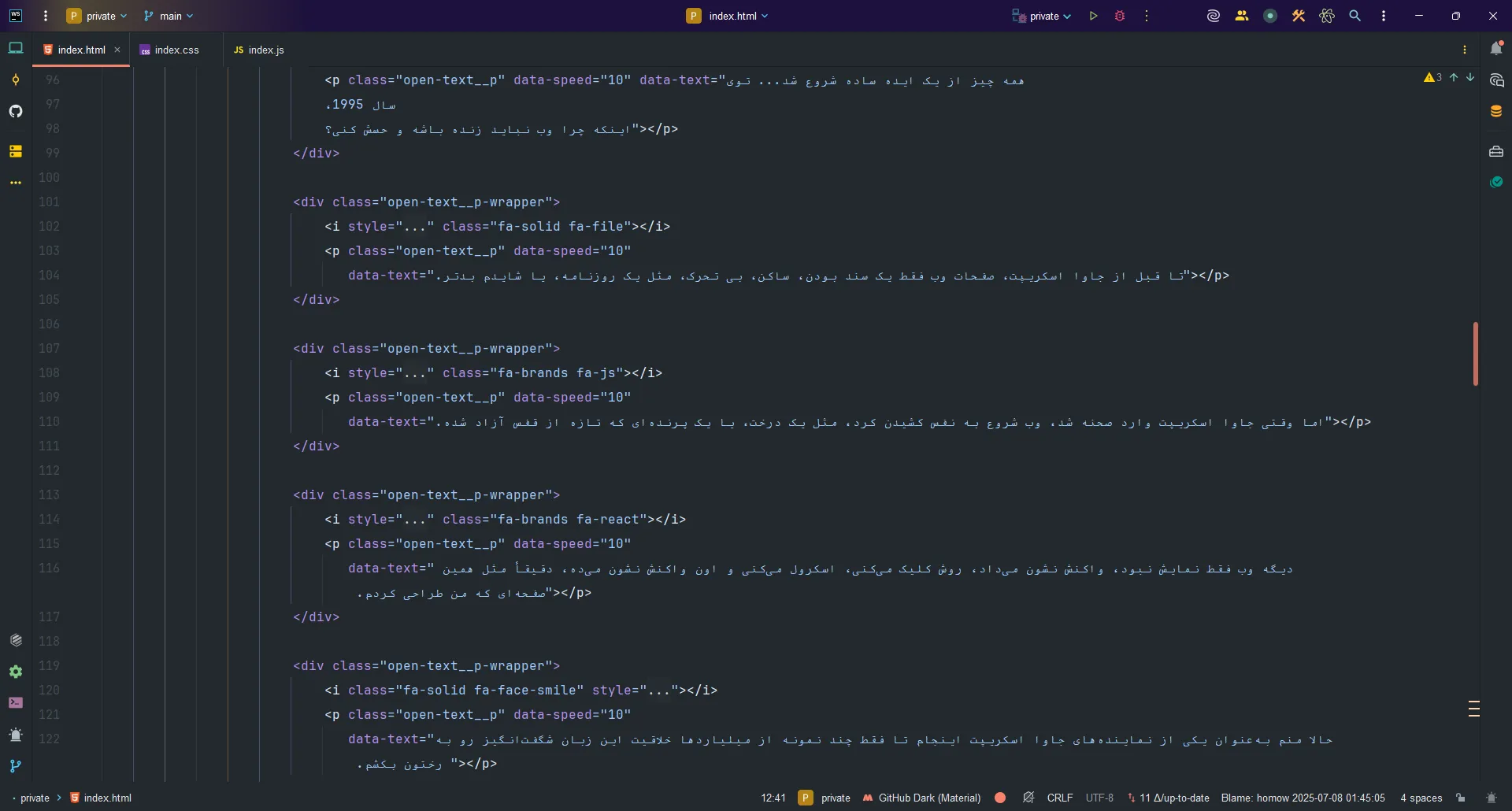 webstorm html coding