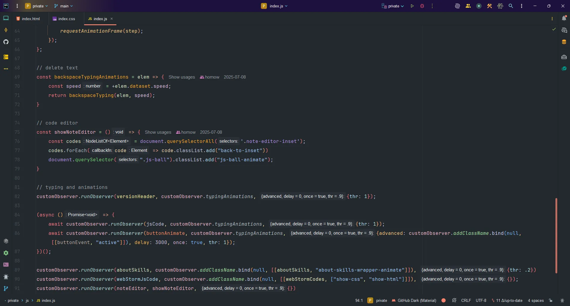 webstorm js coding